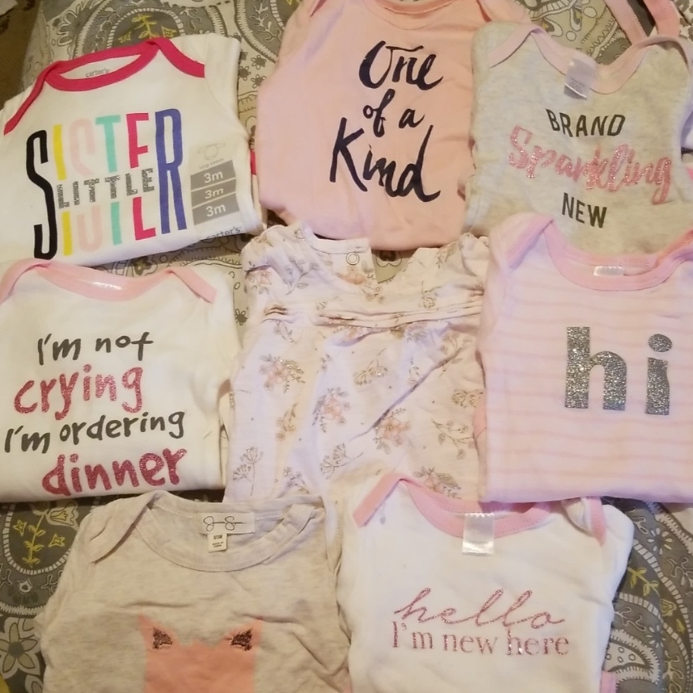Long sleeve shirts, onesies outfits sleepers